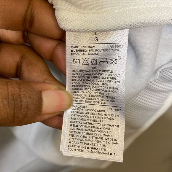 NWT Gap Fit White Grey Full Zip Hooded Jacket - Picture 7 of 7